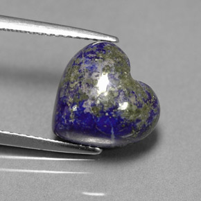 5.43 ct Blue Lapis Lazuli Gemstone, Lapis Lazuli Gem in Heart Cabochon Shape for Sale.