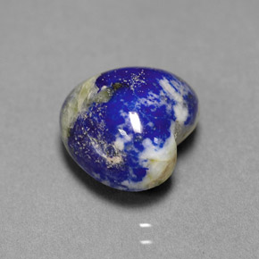 5.24 ct Blue Lapis Lazuli Gemstone, Lapis Lazuli Gem in Heart Cabochon Shape for Sale.