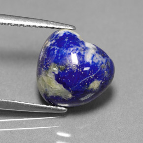 5.24 ct Blue Lapis Lazuli Stone, Natural Lapis Lazuli in Heart Cabochon Shape for Sale