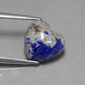4.45 ct Blue Lapis Lazuli Gemstone, Lapis Lazuli Gem in Heart Cabochon Shape for Sale.
