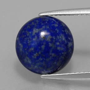 5.82 ct Blue Lapis Lazuli Gemstone, Lapis Lazuli Gem in Round Cabochon Shape for Sale.