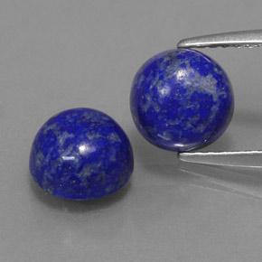 3.39 ct Blue Lapis Lazuli Gemstone, Lapis Lazuli Gem in Round Cabochon Shape for Sale.