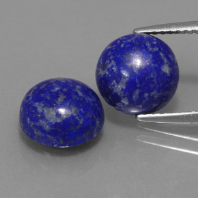 5.93 ct Blue Lapis Lazuli Gemstone, Lapis Lazuli Gem in Round Cabochon Shape for Sale.