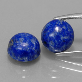 3.68 ct Blue Lapis Lazuli Gemstone, Lapis Lazuli Gem in Round Cabochon Shape for Sale.