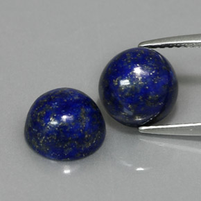 4.98 ct Blue Lapis Lazuli Gemstone, Lapis Lazuli Gem in Round Cabochon Shape for Sale.