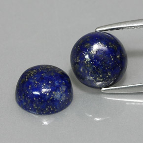 4.97 ct Blue Lapis Lazuli Gemstone, Lapis Lazuli Gem in Round Cabochon Shape for Sale.