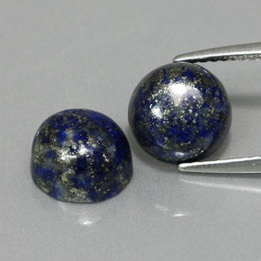 5.44 ct Blue Lapis Lazuli Gemstone, Lapis Lazuli Gem in Round Cabochon Shape for Sale.