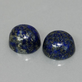 5.44 ct Blue Lapis Lazuli Stone, Natural Lapis Lazuli in Round Cabochon Shape for Sale