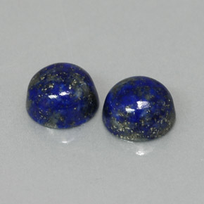 5.03 ct Blue Lapis Lazuli Stone, Natural Lapis Lazuli in Round Cabochon Shape for Sale