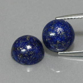 5.19 ct Blue Lapis Lazuli Gemstone, Lapis Lazuli Gem in Round Cabochon Shape for Sale.