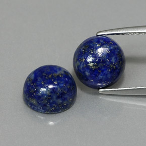 5.22 ct Blue Lapis Lazuli Gemstone, Lapis Lazuli Gem in Round Cabochon Shape for Sale.