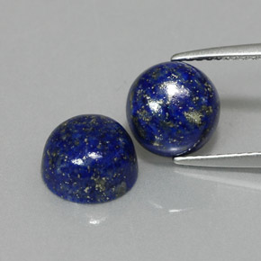 5.52 ct Blue Lapis Lazuli Gemstone, Lapis Lazuli Gem in Round Cabochon Shape for Sale.