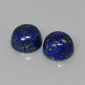 5.52 ct Blue Lapis Lazuli Stone, Natural Lapis Lazuli in Round Cabochon Shape for Sale