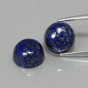 5.28 ct Blue Lapis Lazuli Gemstone, Lapis Lazuli Gem in Round Cabochon Shape for Sale.