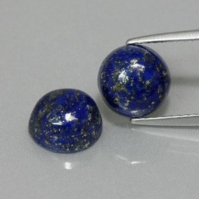 5.21 ct Blue Lapis Lazuli Gemstone, Lapis Lazuli Gem in Round Cabochon Shape for Sale.