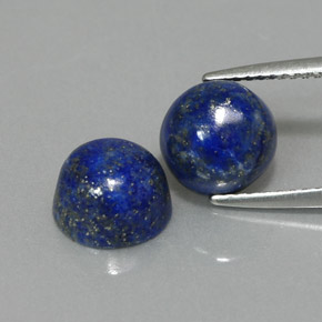 5.36 ct Blue Lapis Lazuli Gemstone, Lapis Lazuli Gem in Round Cabochon Shape for Sale.