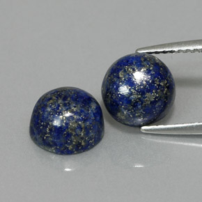 5.43 ct Blue Lapis Lazuli Gemstone, Lapis Lazuli Gem in Round Cabochon Shape for Sale.