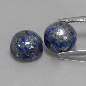 5.03 ct Blue Lapis Lazuli Gemstone, Lapis Lazuli Gem in Round Cabochon Shape for Sale.