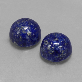 5.14 ct Blue Lapis Lazuli Stone, Natural Lapis Lazuli in Round Cabochon Shape for Sale