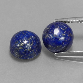 5.06 ct Blue Lapis Lazuli Gemstone, Lapis Lazuli Gem in Round Cabochon Shape for Sale.