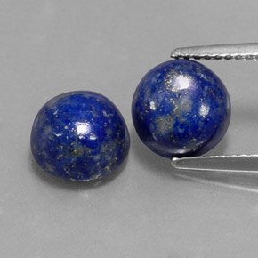 5.04 ct Blue Lapis Lazuli Gemstone, Lapis Lazuli Gem in Round Cabochon Shape for Sale.