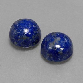 5.04 ct Blue Lapis Lazuli Stone, Natural Lapis Lazuli in Round Cabochon Shape for Sale