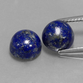 5.26 ct Blue Lapis Lazuli Gemstone, Lapis Lazuli Gem in Round Cabochon Shape for Sale.