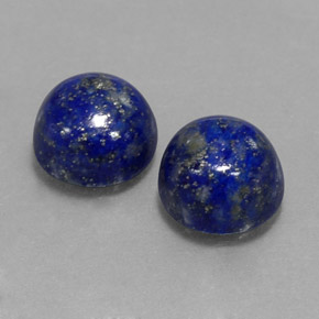 5.26 ct Blue Lapis Lazuli Stone, Natural Lapis Lazuli in Round Cabochon Shape for Sale
