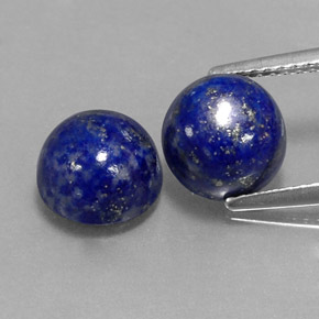 5.38 ct Blue Lapis Lazuli Gemstone, Lapis Lazuli Gem in Round Cabochon Shape for Sale.
