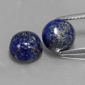5.61 ct Blue Lapis Lazuli Gemstone, Lapis Lazuli Gem in Round Cabochon Shape for Sale.