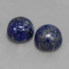 5.61 ct Blue Lapis Lazuli Stone, Natural Lapis Lazuli in Round Cabochon Shape for Sale