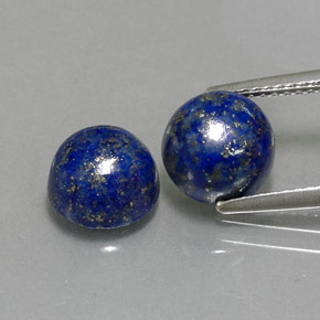 5.43 ct Blue Lapis Lazuli Gemstone, Lapis Lazuli Gem in Round Cabochon Shape for Sale.