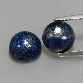 5.28 ct Blue Lapis Lazuli Gemstone, Lapis Lazuli Gem in Round Cabochon Shape for Sale.