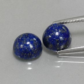4.94 ct Blue Lapis Lazuli Gemstone, Lapis Lazuli Gem in Round Cabochon Shape for Sale.