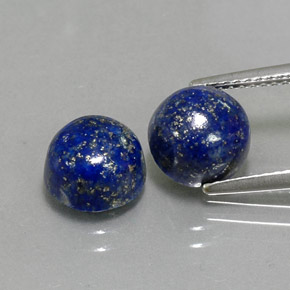 5.48 ct Blue Lapis Lazuli Gemstone, Lapis Lazuli Gem in Round Cabochon Shape for Sale.