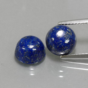5.15 ct Blue Lapis Lazuli Gemstone, Lapis Lazuli Gem in Round Cabochon Shape for Sale.