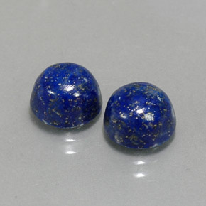 5.15 ct Blue Lapis Lazuli Stone, Natural Lapis Lazuli in Round Cabochon Shape for Sale