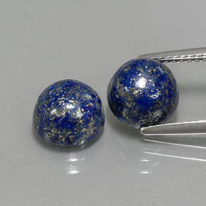 5.42 ct Blue Lapis Lazuli Gemstone, Lapis Lazuli Gem in Round Cabochon Shape for Sale.
