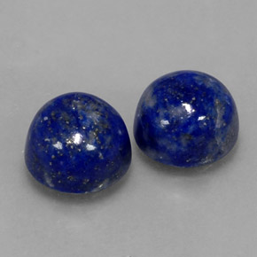 5.31 ct Blue Lapis Lazuli Stone, Natural Lapis Lazuli in Round Cabochon Shape for Sale