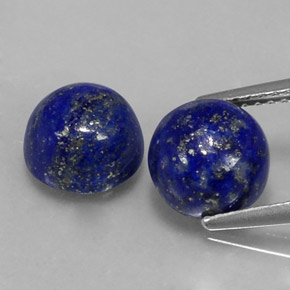 5.20 ct Blue Lapis Lazuli Gemstone, Lapis Lazuli Gem in Round Cabochon Shape for Sale.