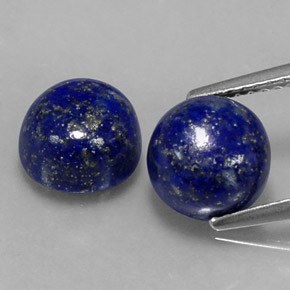 5.71 ct Blue Lapis Lazuli Gemstone, Lapis Lazuli Gem in Round Cabochon Shape for Sale.