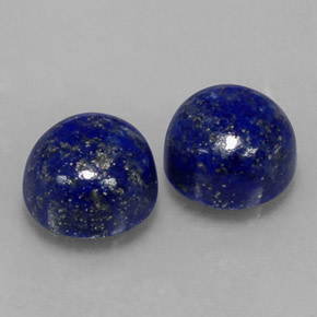 5.71 ct Blue Lapis Lazuli Stone, Natural Lapis Lazuli in Round Cabochon Shape for Sale