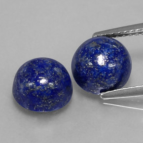 4.83 ct Blue Lapis Lazuli Gemstone, Lapis Lazuli Gem in Round Cabochon Shape for Sale.