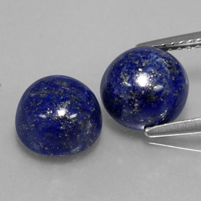 5.65 ct Blue Lapis Lazuli Gemstone, Lapis Lazuli Gem in Round Cabochon Shape for Sale.