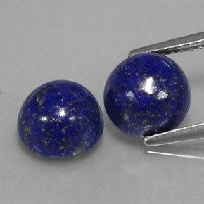 5.03 ct Blue Lapis Lazuli Gemstone, Lapis Lazuli Gem in Round Cabochon Shape for Sale.