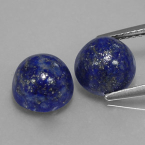 5.36 ct Blue Lapis Lazuli Gemstone, Lapis Lazuli Gem in Round Cabochon Shape for Sale.