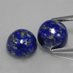 5.14 ct Blue Lapis Lazuli Gemstone, Lapis Lazuli Gem in Round Cabochon Shape for Sale.