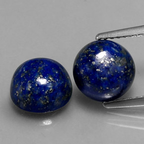 5.29 ct Blue Lapis Lazuli Gemstone, Lapis Lazuli Gem in Round Cabochon Shape for Sale.