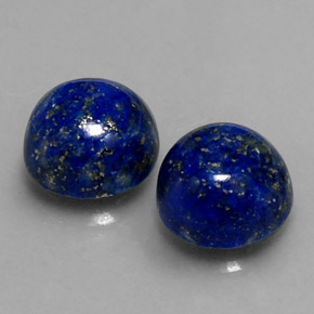 5.29 ct Blue Lapis Lazuli Stone, Natural Lapis Lazuli in Round Cabochon Shape for Sale