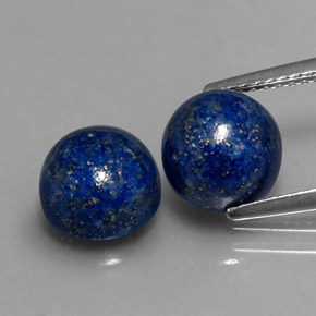 5.39 ct Blue Lapis Lazuli Gemstone, Lapis Lazuli Gem in Round Cabochon Shape for Sale.